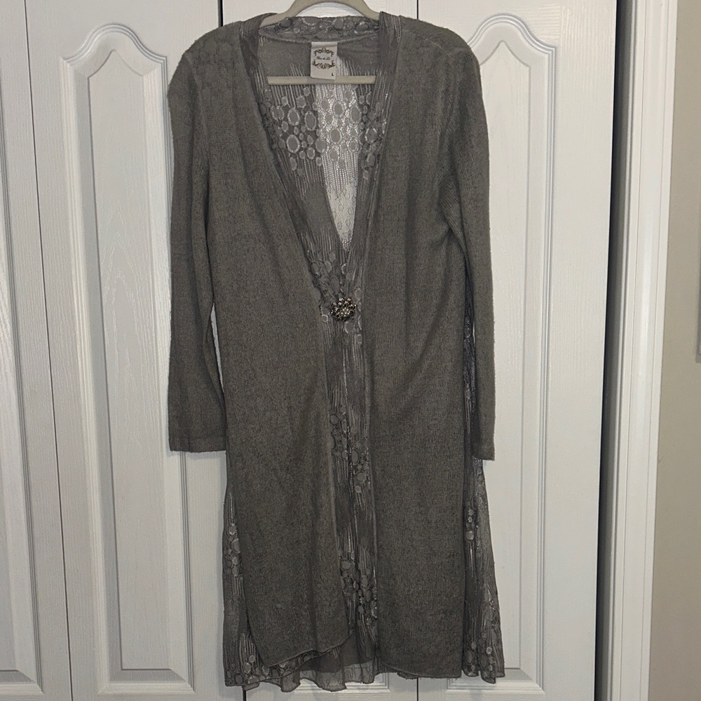 Fleur de Lis Collection Gray Cardigan